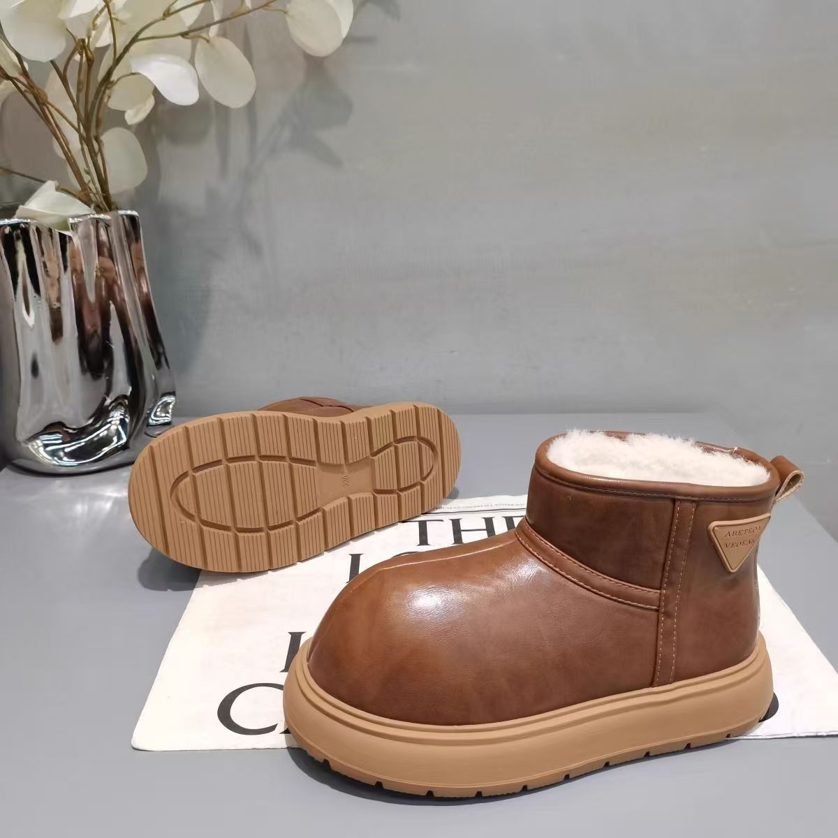 Botas de nieve de niñas impermeables y gruesas zapatos de algodón invierno 2025 nuevas botas de algodón para niños zapatos de invierno cálidos de lana image 5