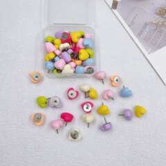 クロスボーダー創意カラー愛の画鋲シンプルマカロン樹脂写真壁固定ピン卸売り
