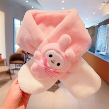 新款儿童围巾冬季卡通韩版仿兔毛加厚保暖毛绒男女童宝宝围脖防寒