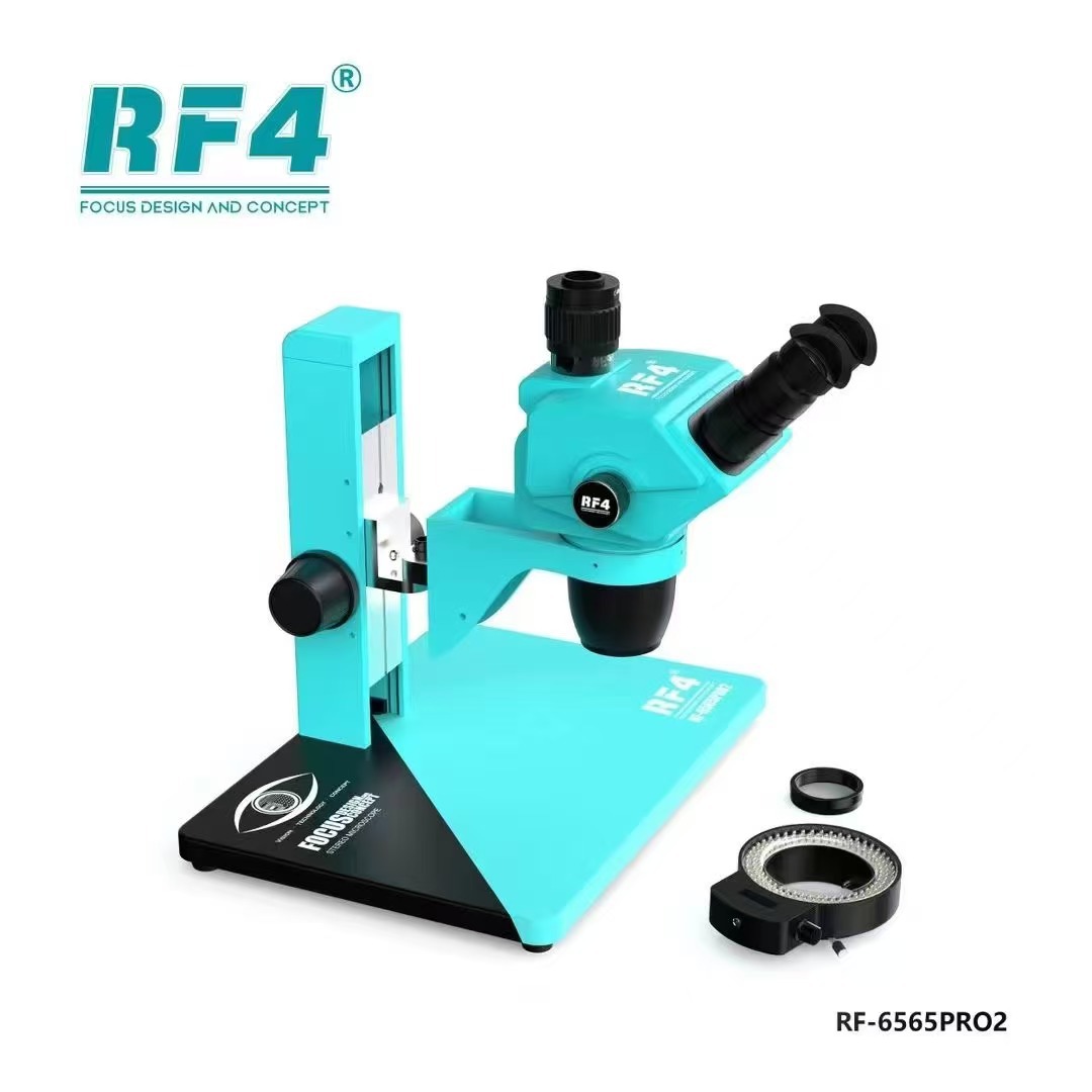 Microscopio de alta potencia RF4 mantenimiento de la placa base del teléfono móvil microscopio HD 7-50X Microscopio de zoom continuo de doble brazo