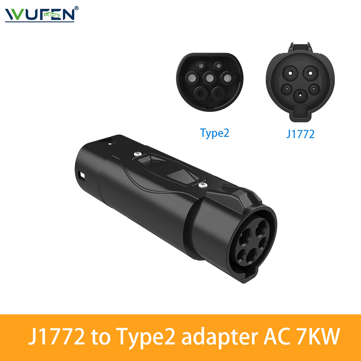 WUFEN Type1 to Type2 adapter 美标转欧标转接头J1772 充电器32A