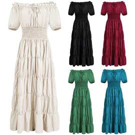 跨境万圣节中世纪文艺复兴女士连衣裙舞台戏服COS角色扮演复古裙