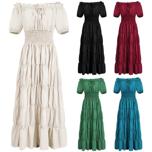 Halloween Medieval Renaissance Lady Dress Stage Costume COS Costume Role Playing Retro Dress