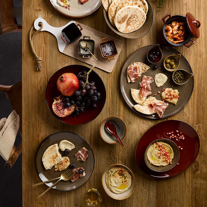 Cross-border LZ Lecang Ceramic Scale Color Tableware Light Luxury American Fruit Salad Rice Bowl Plate Household Teapot Teacup