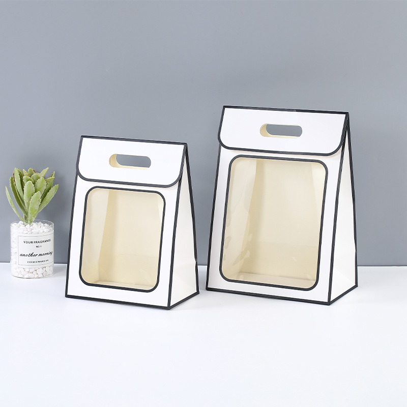 En stock Día de San Valentín ventana Flip bolso de juguete regalo flor ventana bolsa regalo de mano bolsa de regalo caja de embalaje