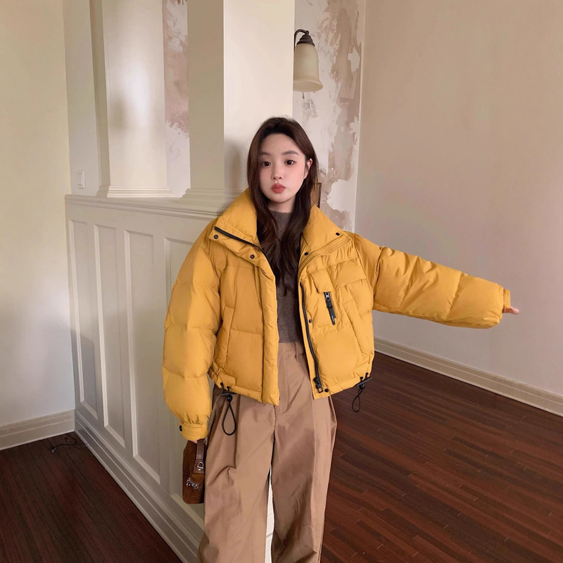小个子立领棉服短款2025冬季新款时尚简约加厚保暖面包服外套|undefined