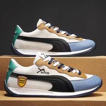 休闲男鞋一件代发秋冬潮流青少年阿甘鞋时尚低帮舒适皮面运动鞋子