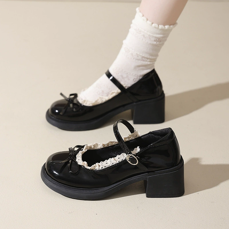 Британские ретро-туфли Мэри Джейн из кожи для женщин, летняя новинка, универсальные лоферы с бантом для женщин, подходят к юбкам