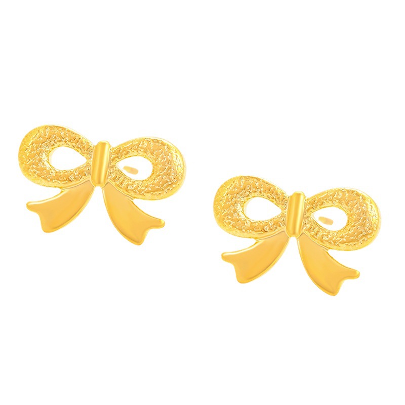 Joyería Xuping arco pernos de orejas imitación de oro encantador temperamento pequeño pendientes femeninos dulces coreanos en forma de corazón
