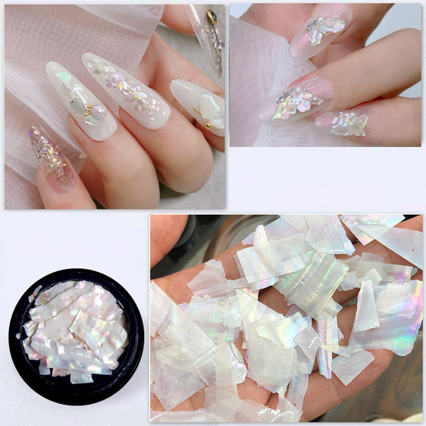 Cream white organic ultra thin Japanese nail decoration