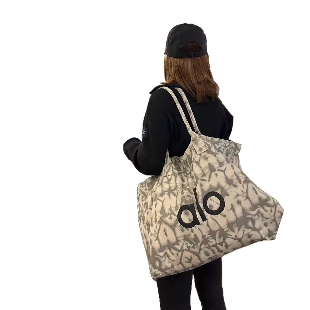 Bolsa de regalo de lona de hombro para dama bolsa de compras de gran capacidad bolsa de yoga deportivo alo LOGO