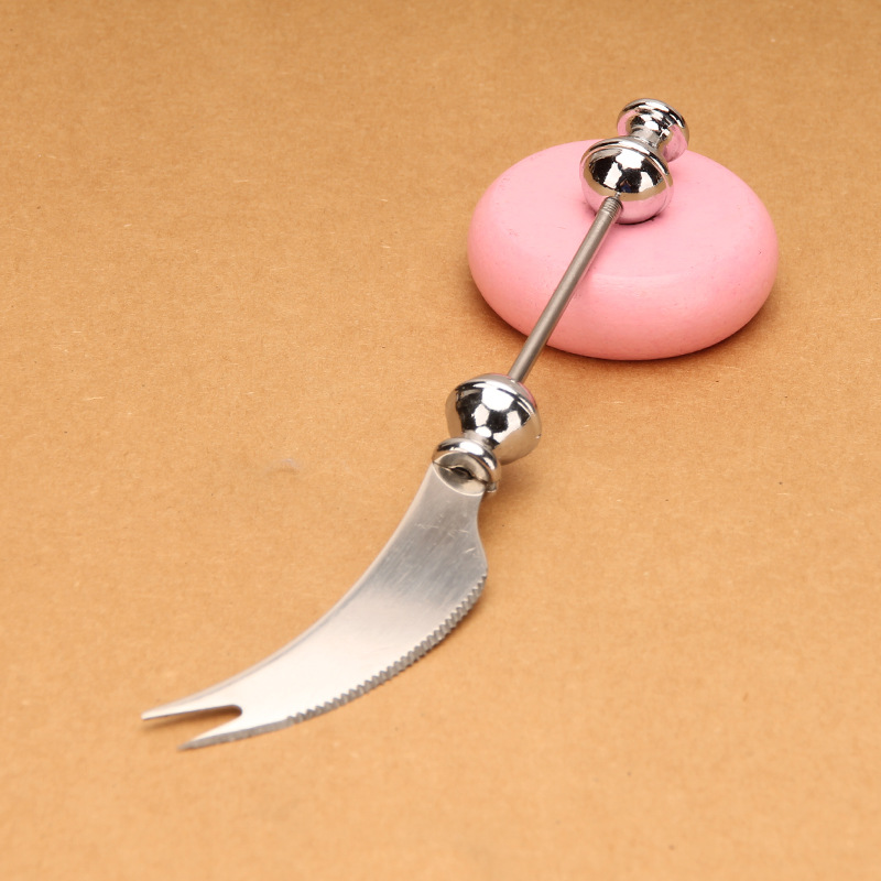 Pala de pizza con cuentas, cuchillo de pan, cuchillo de crema de mantequilla, cimitarra de queso de acero inoxidable, cuchillo de mesa, bricolaje con dientes, nueva vajilla