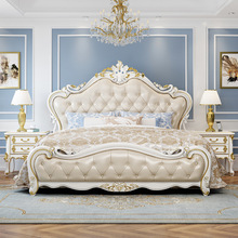 欧式全实木雕花1.8m高档主卧室2米大床白色美式公主田园储物婚床