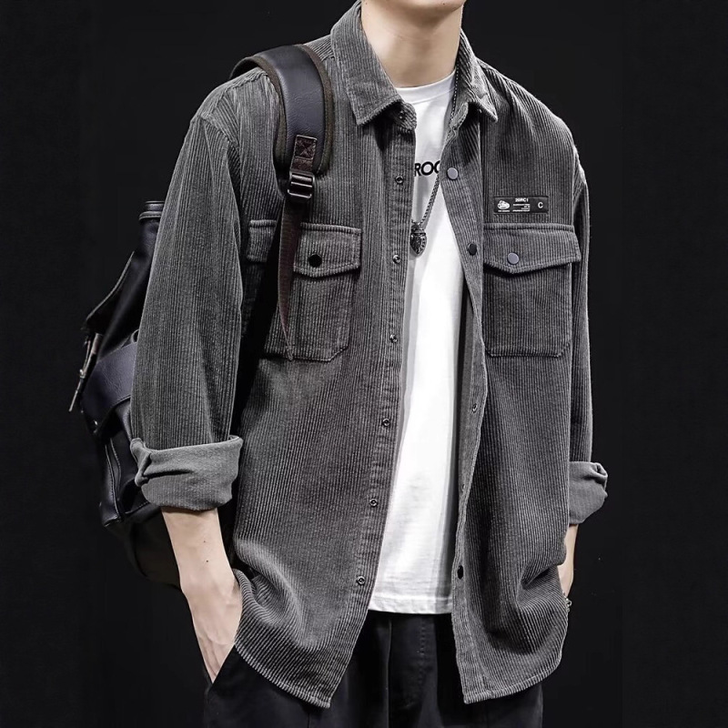 Japanese corduroy jacket men's spring and autumn ins fashion high-end sense retro casual ruffian handsome jacket fashion men's jacket.