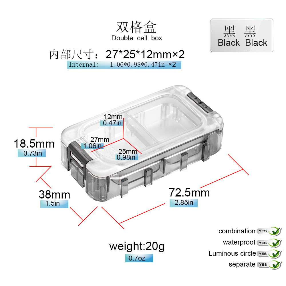Caja de cubo mágico caja de cebo Luya caja de herramientas de empalme de doble capa caja de cebo duro caja de accesorios de almacenamiento caja de ECOFT fábrica al por mayor