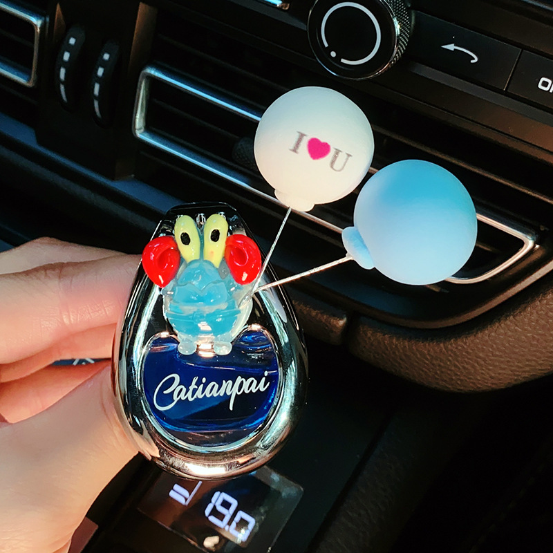 Perfume de automóvil aire acondicionado ventilación encantadora decoración interior adornos creativos dibujos animados para eliminar olores