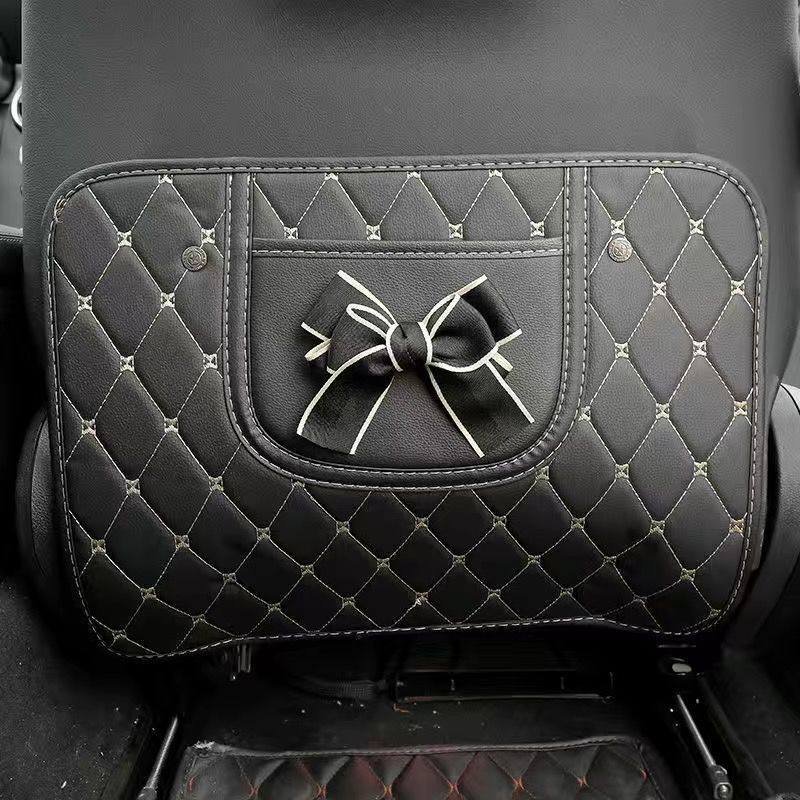 Qìchē – Car Anti-Kick Pad Chair back anti-kick pad - black-bow-short-anti-kick-pad-single
