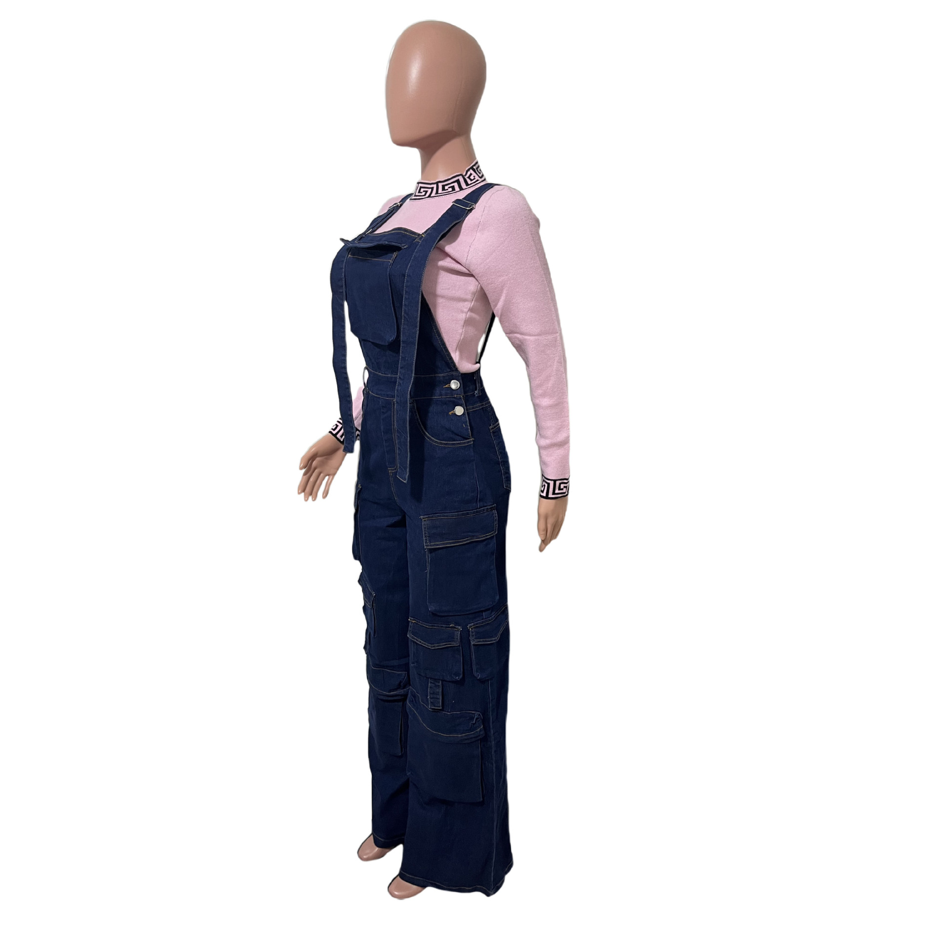 Women's Clothing Versatile Wide Leg Denim Jumpsuit Women's Work Pants Style Overalls For Formal & Casual For Women_ecoleips.com