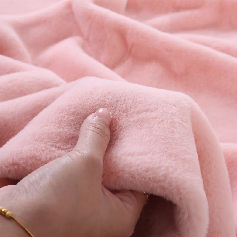 在庫あり、ラビットファー生地、無地ベルベット生地、模造毛皮、衣料品生地、おもちゃ生地、暖かいベルベット