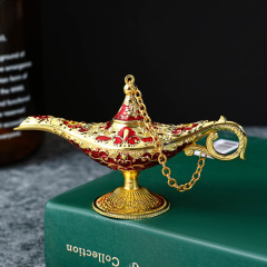 European-style metal small trumpet-shaped Aladdin lamp, household living room study wishing lamp, Southeast Asian handicraft home decoration item