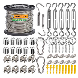Stainless steel open flower basket ring chicken heart ring screw buckle hump cable railing kit through wire rope
