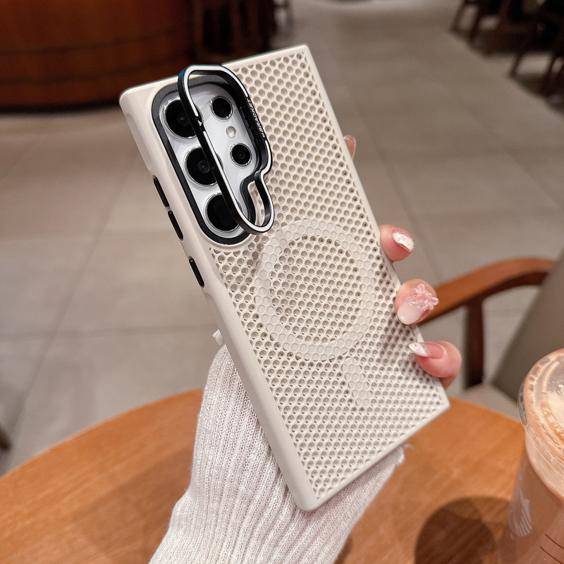 Samsung S25Ultra レンズホルダー磁気電話ケース Samsung S24 携帯電話冷却 S23 肌の感触滑り止めに適しています。|undefined