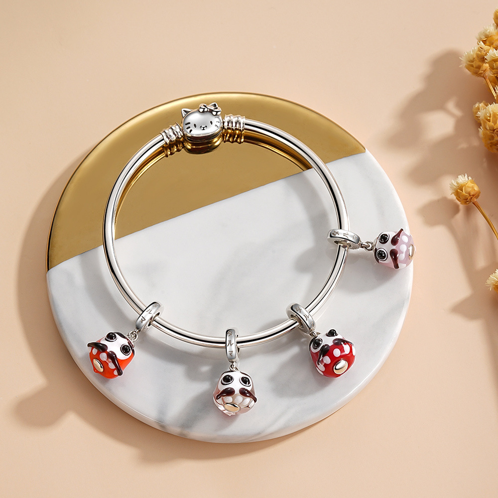 Pulsera de plata 925 con diseño de gato KT de Panjiapeng, estilo coreano, accesorios de joyería con diseño de oso vietnamita para mujer