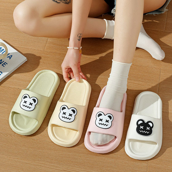 New Cartoon slip-on slippers for Women summer cute indoor home Bath non-slip soft bottom home sandals for men