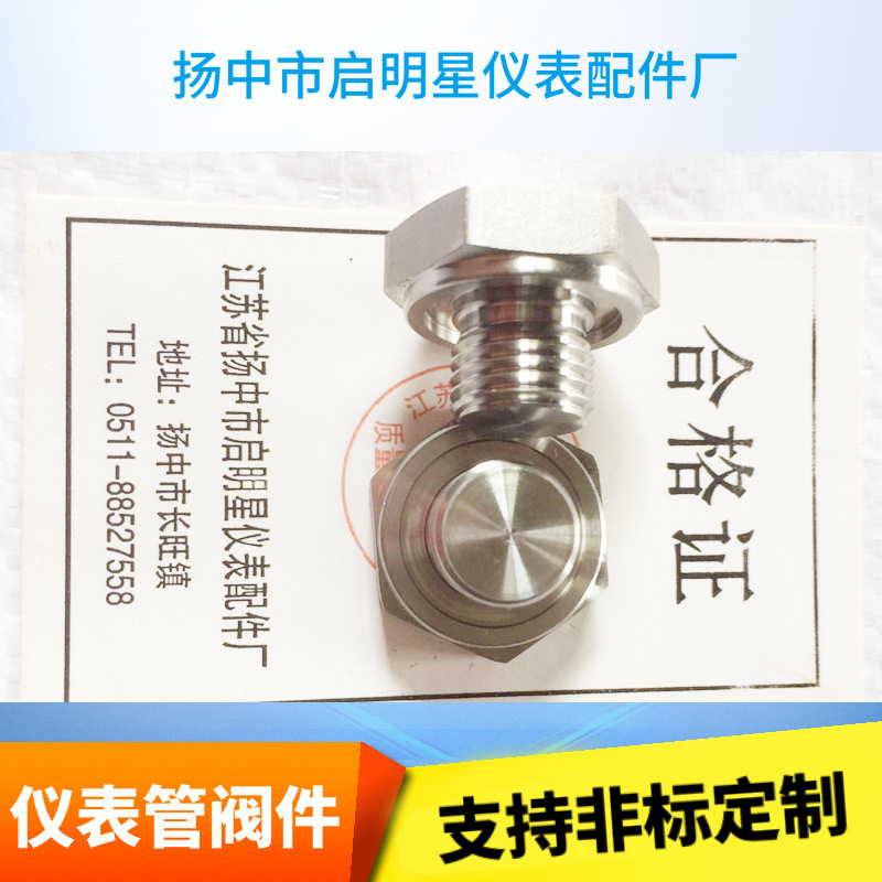 不锈钢堵头 法兰面丝堵内外丝堵头 管帽精密卡套管