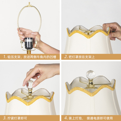 Factory Direct Sales Linen Fabric Lampshade Handmade Table Lamp Bedside Lamp Floor Lamp Non-Irritating Outer Shell Large Size Customizable