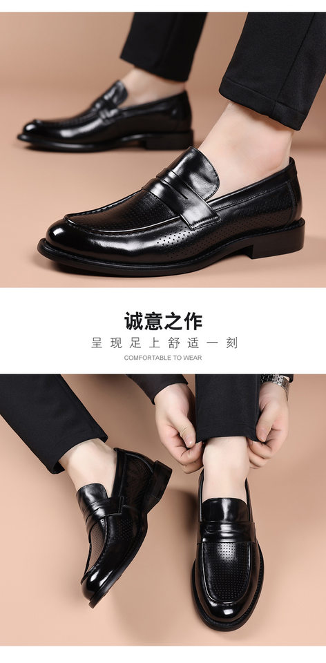 Sandal nam da bò lớp đầu khoét lỗ thoáng khí, đế bằng gỗ tự nhiên, kiểu lười — Sandal màu nâu, Sandal đen chi tiết 13