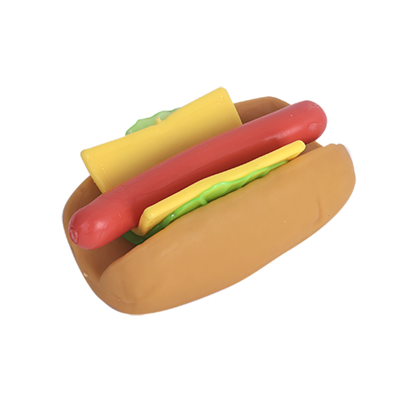Simulación combinación de descompresión de hot dog, nuevo montaje de música de pellizco peculiar, juego de comida TPR, nuevo regalo de juego de bricolaje creativo
