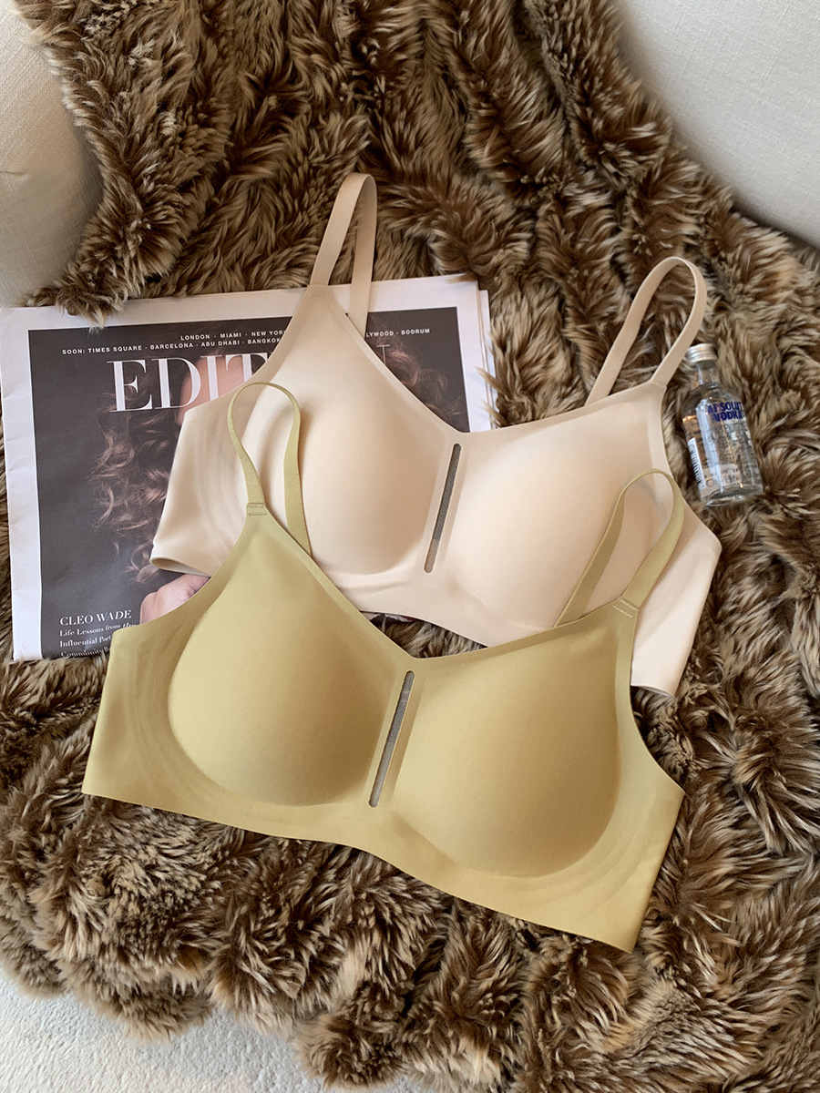 Ropa interior sin costuras japonesa pecho grande delgado y pecho pequeño pecho anti-flacidez Sujetador deportivo inalámbrico 1007