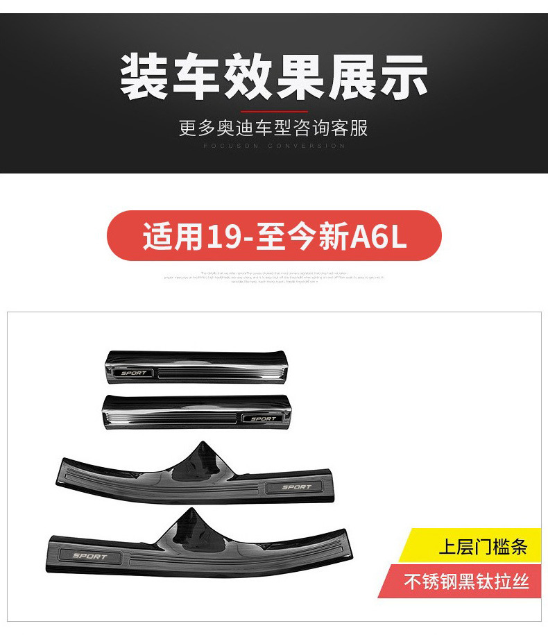 Suitable for Audi Door Sill Strip A6L/Q5L/A4L/A3L/Q3 Modified A7L Welcome Pedal A5 Interior Decoration