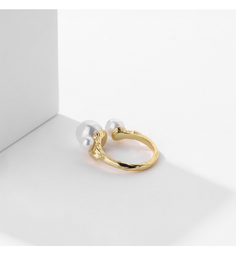 fashion s925 sterling silver inlaid pearl opening ring female