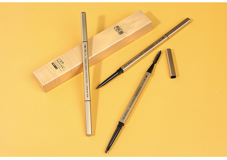 Maiouli's small gold bar, small gold chopsticks, double-ended eyebrow pencil is waterproof, sweat-proof, long-lasting without smudging, naturally extremely fine, and each tip is distinct undefined