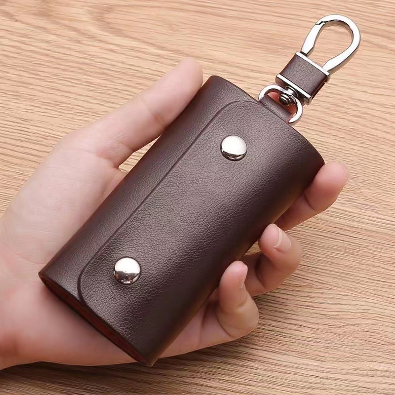 Keychain for Men Genuine Leather Waist Hang Key Holder Household Large Capacity Fashion Han Style Multifunction Car Lock Key Bag