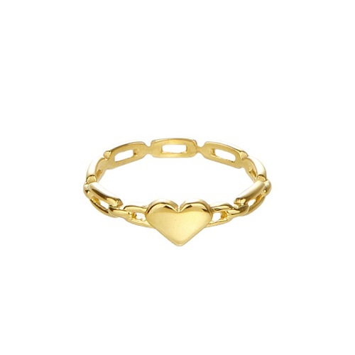 Titanium steel chain heart ring for women 2024 new fashion light luxury niche design high-end sense of fashion personalized ring
