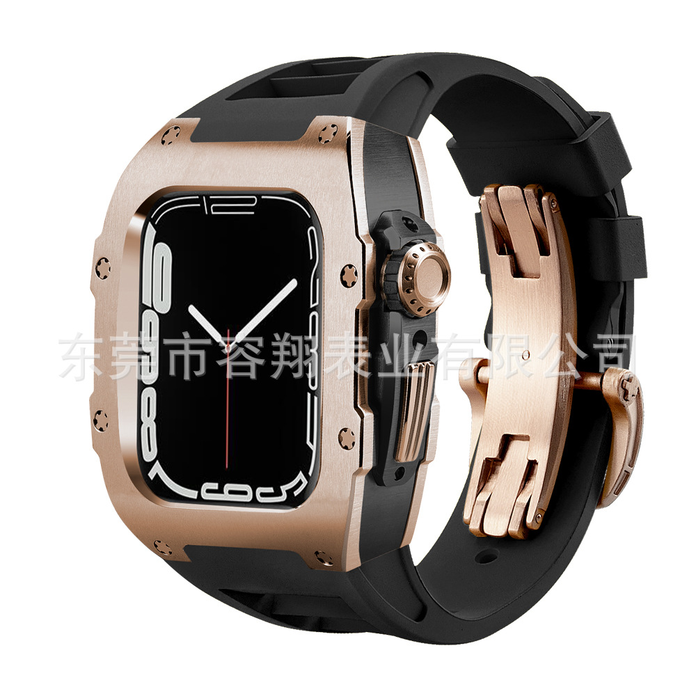 Adecuado para Apple applewatch 8/7/6/5 modificado reloj Correa protectora Shell iwatch caja de reloj de acero inoxidable