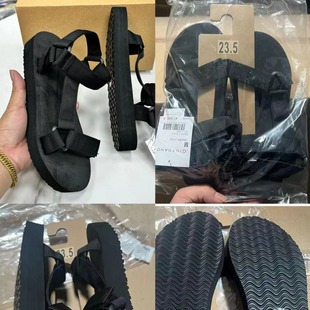 Foreign Trade Original Single Fashion Simple Versatile Thick-soled Black Sandals for Men and Women
