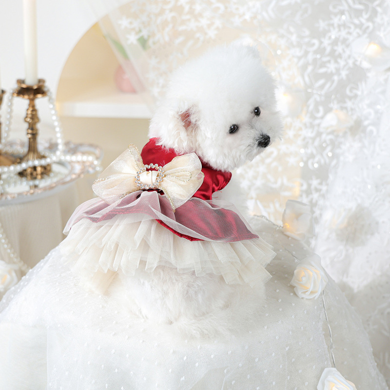 スポットクロスボーダー爆発ペット子犬猫服源工場高定ウェディングドレス王女スカート卸売り|undefined