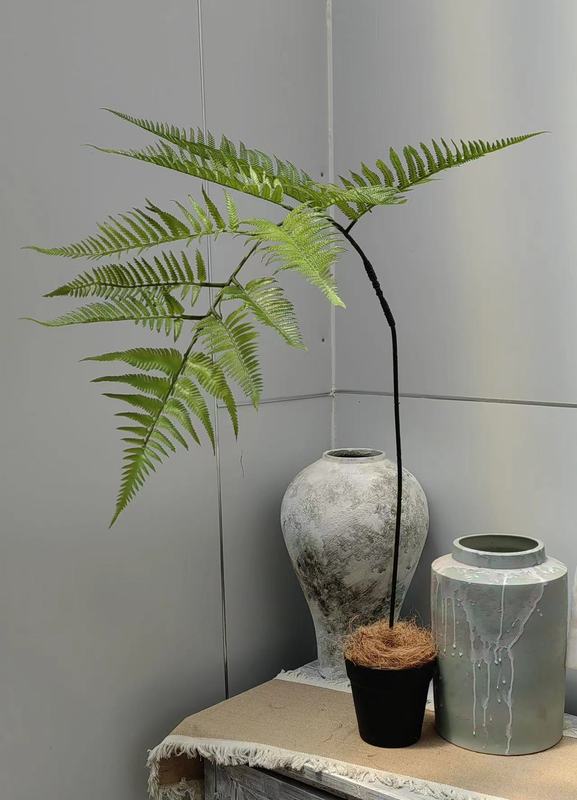 楼夏家シミュレーション緑植金糸猿頭シダ室内ショーウインドー偽植物置物日本風ネット赤禅意盆栽|undefined