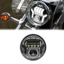 适用于哈雷大滑翔改装led透镜大灯摩托车改装5.75寸改装大灯总成