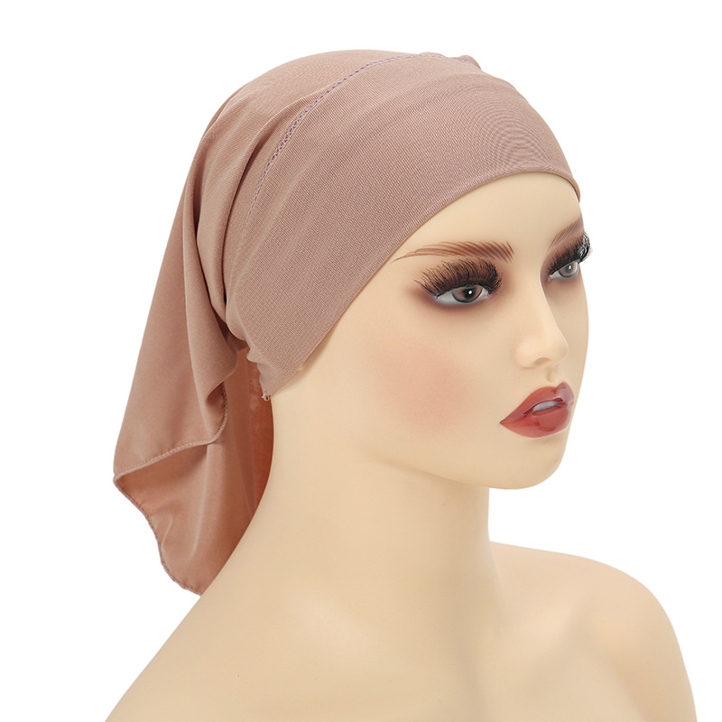 cappello elastico a coda lunga da donna che può nascondere il cappello turbante per capelli cappello elastico musulmano_voghion.com
