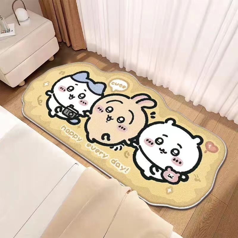 模造カシミヤカーペット、寝室のベッドサイドブランケット、かわいい漫画の厚みのある柔らかいカーペット、リビングルームの汚れにくいお手入れが簡単なコーヒーテーブルブランケット|undefined