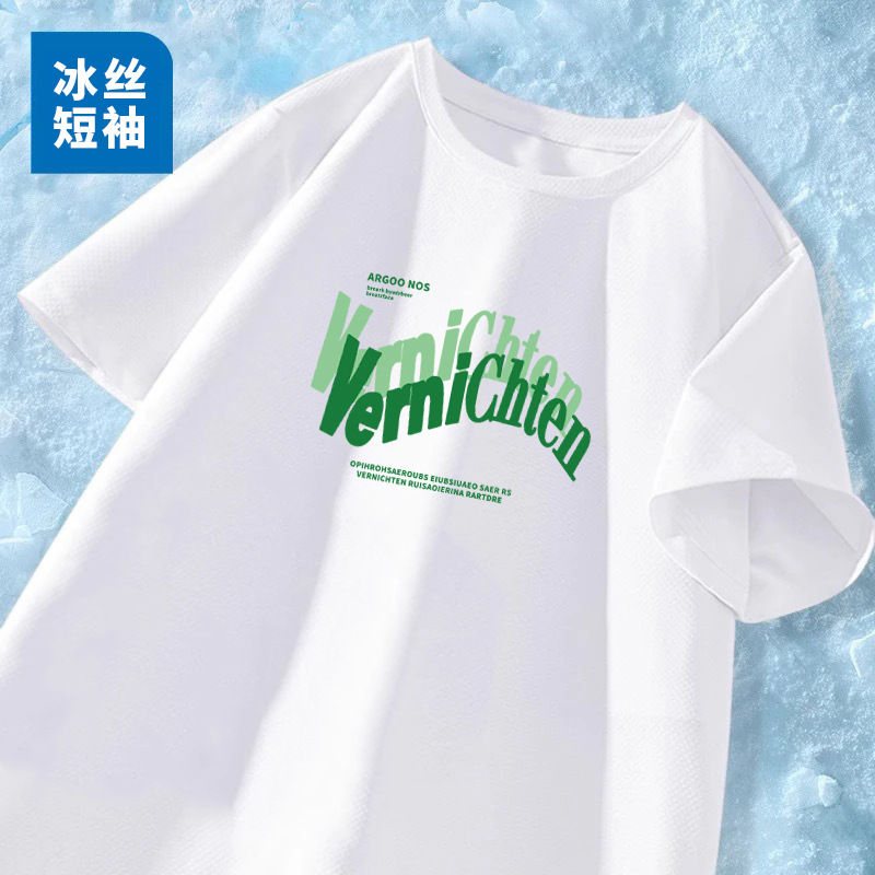 Comercio exterior ins estilo de impresión de cuello redondo camiseta de manga corta tendencia universal casualidad blanco T pareja image 1