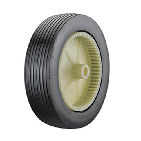 定制割草机空心橡胶胎轮子尼龙芯耐磨实心草坪机自走后轮塑胶脚轮