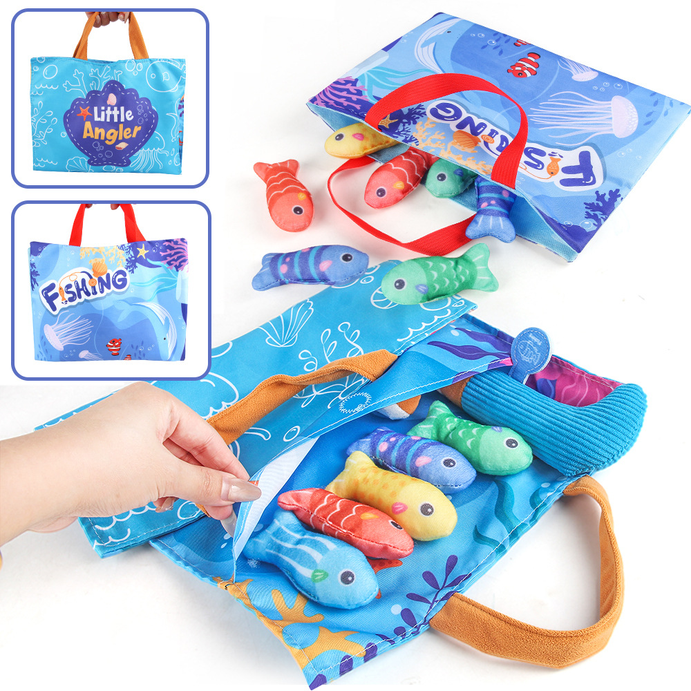 Amazon tela pesca digital emparejada almohadilla de enseñanza temprana lavable bolsa de almacenamiento plegable juguetes interactivos para padres e hijos