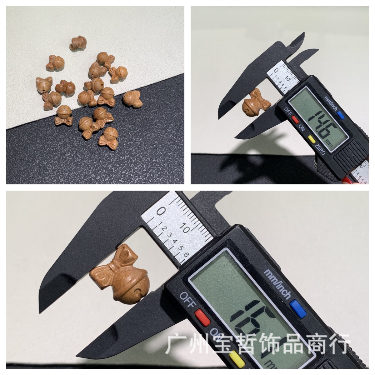 老桃木圣诞铃铛蝴蝶结皇冠奶酪柿子小熊幽灵祥云合集饰品配饰L66