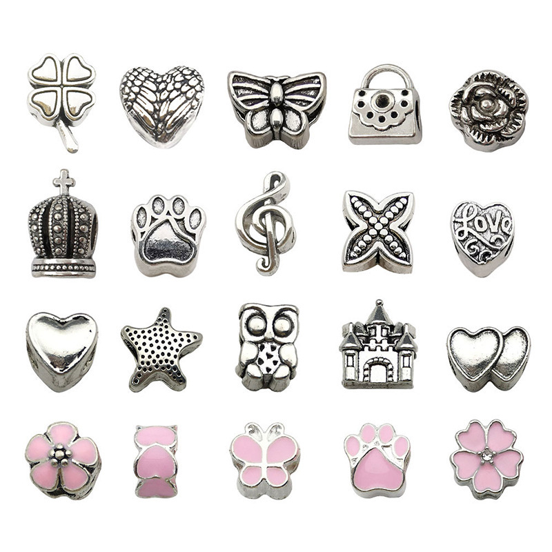 Set of 20 Alloy Large Hole Beads, Approximately 20mm, Jewelry Accessories, DIY Necklace and Bracelet Loose Beads Set of 20 Alloy Large Hole Beads, Approximately 20mm, Jewelry Accessories, DIY Necklace and Bracelet Loose Beads